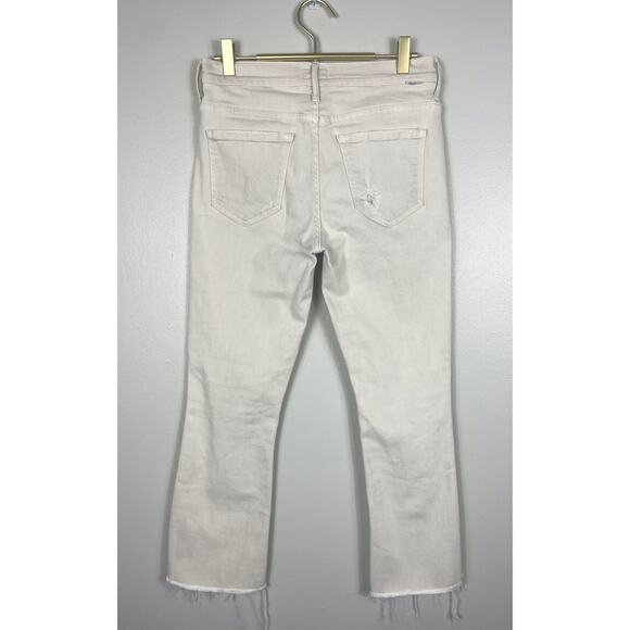 Mother The Insider Crop Fray Blow by Blow Khaki Size 28 Distressed - Picture 8 of 12